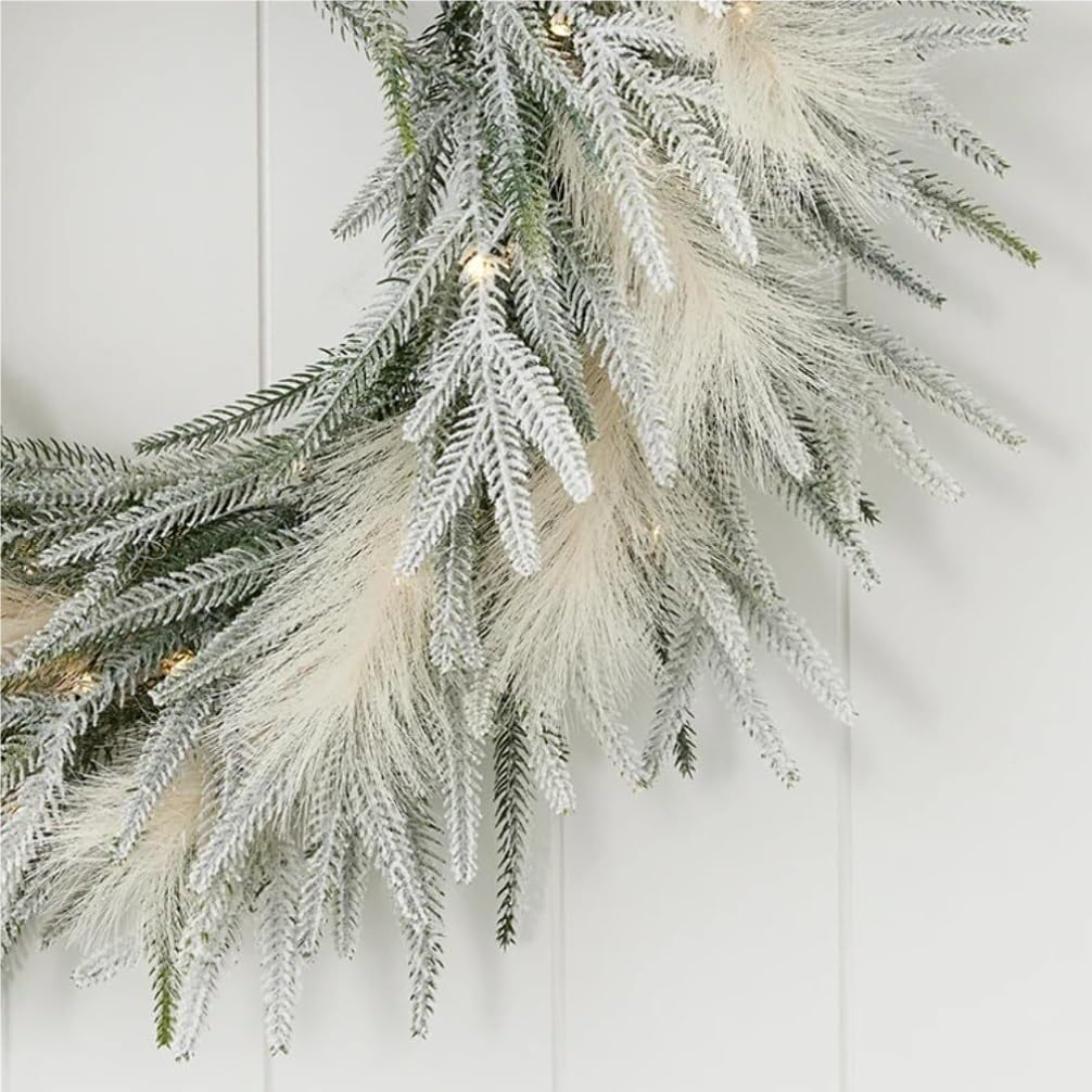 Corona Navidad Guirnalda De Navidad Artificial Cubierta Interior Exterior Decoración Navideña Decoración(40cm)