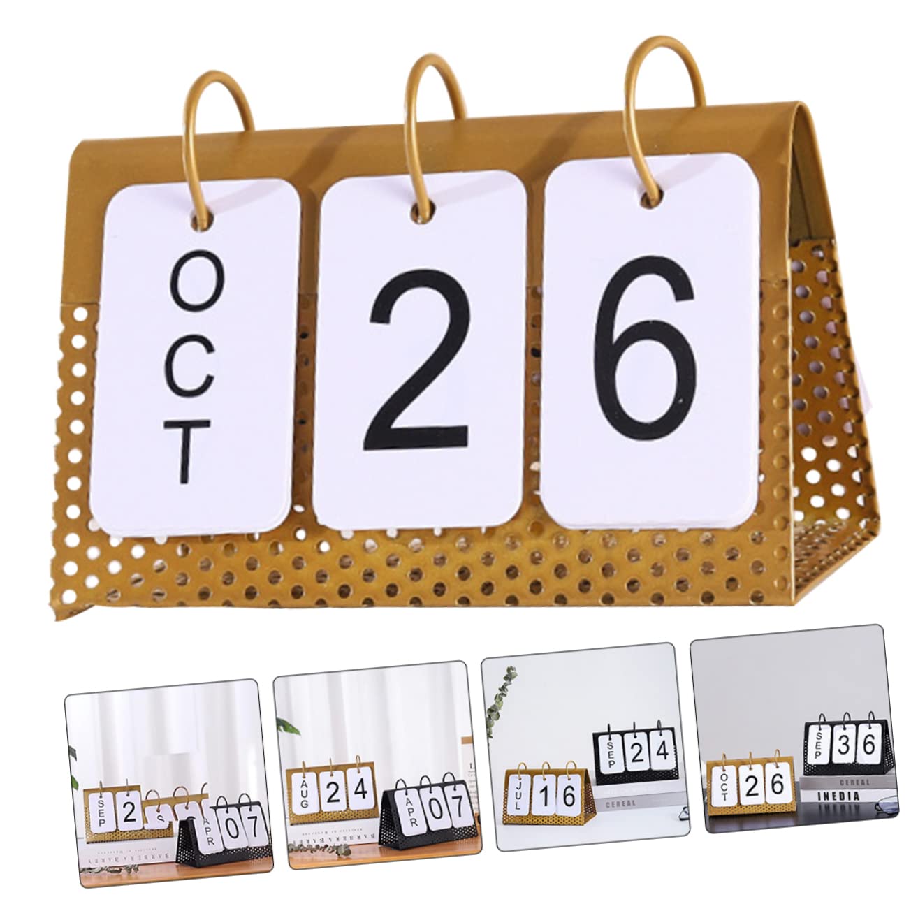 Abaodam 2pezzi Calendario Da Tavolo Metallo Planner Mensile Con Spirale Design Moderno Per Ufficio e Casa Stabilità e Facilità Di Utilizzo Decorazione Elegante Per Scrivania