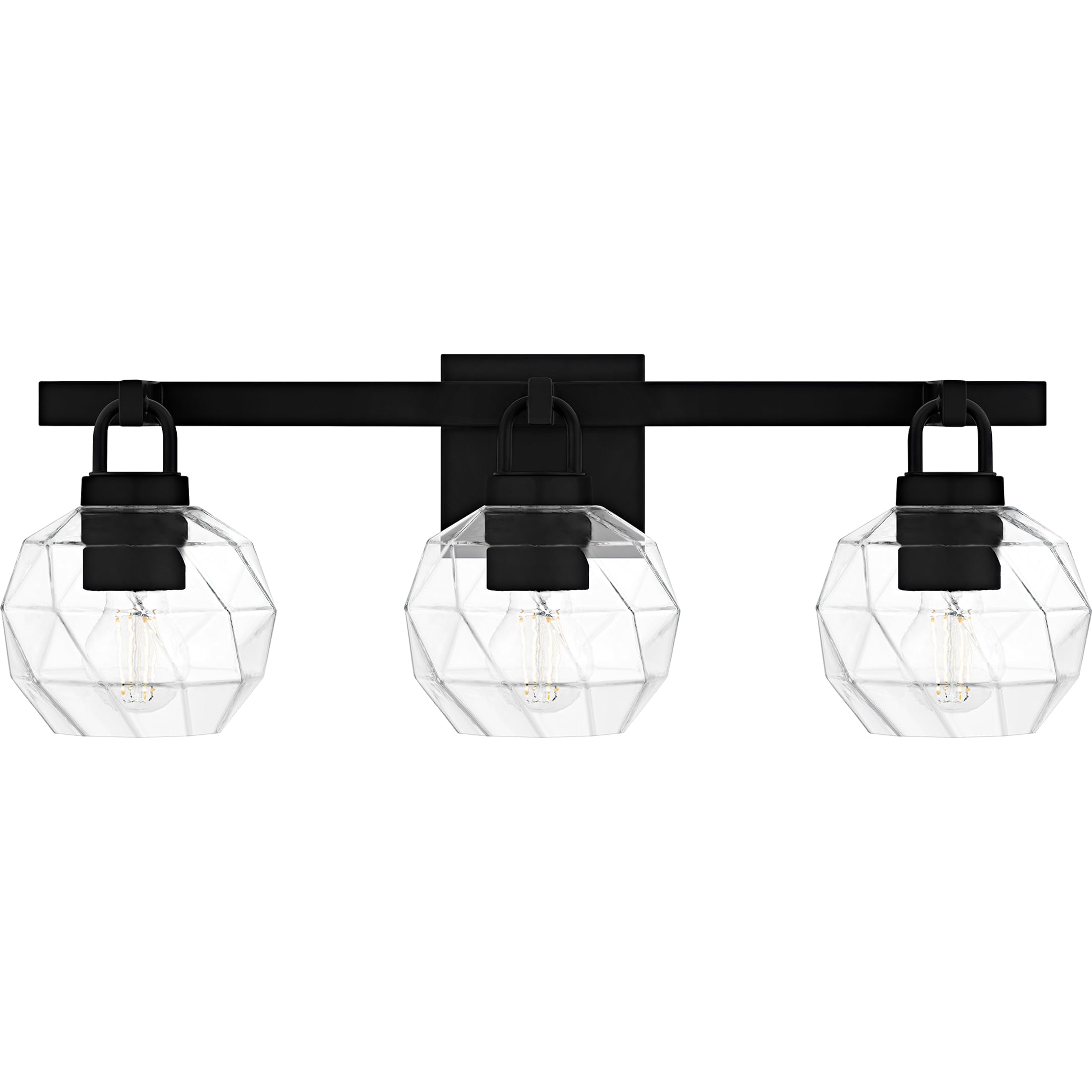 Quoizel Celina Bath Vanity Light, 24 Inch 3-Light Bathroom Fixture, Matte Black Modern Glam Wall Light, 100W Max, for Bathroom, Bedroom or Kitchen