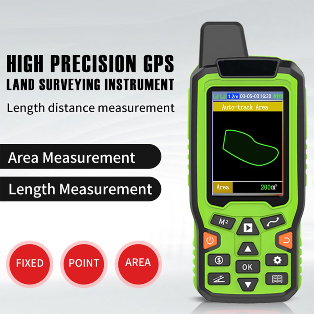 Compteur de superficie terrestre, Machine d'arpentage LCD de 2,4 Pouces, Mini Outil de Mesure de Terrain GPS portatif de Haute précision, Piste de Navigation GPS, Compteur de superficie terrestre,