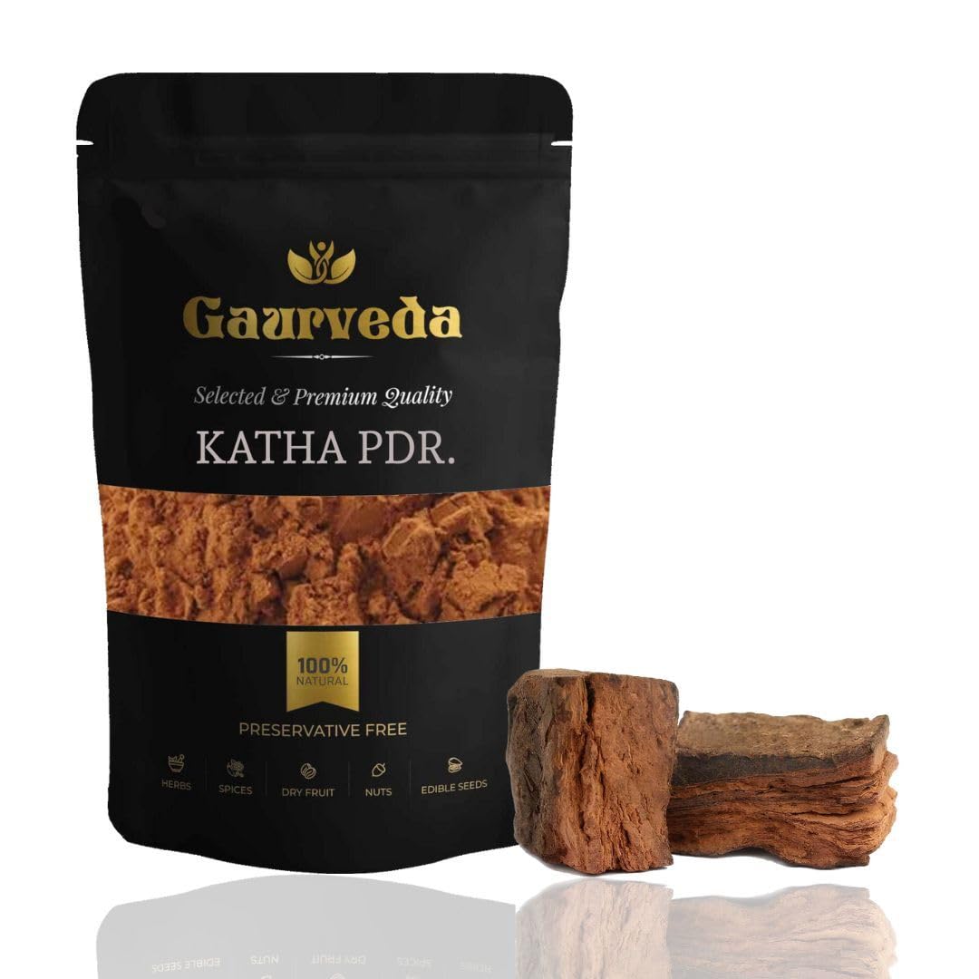 GAURVEDA Katha Powder (300gm) for Hair Growth | Kattha Powder | Katha for Pan | Acacia Catechu Powder For Paan | Pure & Natural-image-2