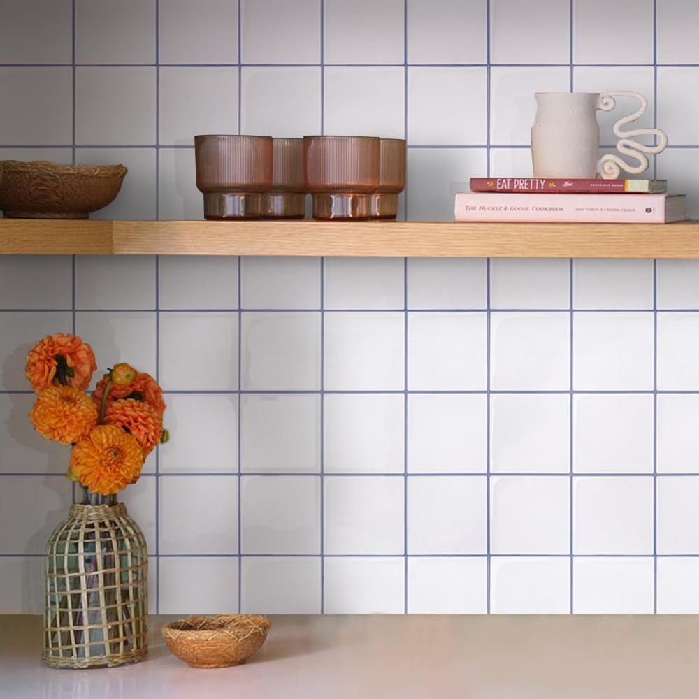 Commomy Più Spessi Paraschizzi Cucina Adesivo, 10 pezzi, 30,5 x 30,5 cm | Piastrelle Mattonelle Adesive Bagno Vinile 3D Metro, Adesivi per Piastrelle Impermeabili