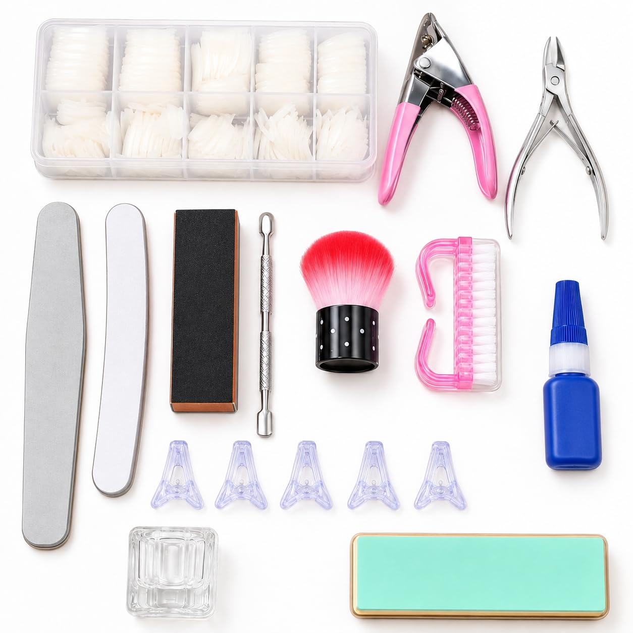 Professional C Curve Nail Extension Kit with 500 False Nail Tips, Nail Tip Cutter, Cuticle Nipper, Nail Glue, Nail Buffer, Nail File & Complete Manicure Tools for Acrylic, Gel & DIY Nail Art-image-31