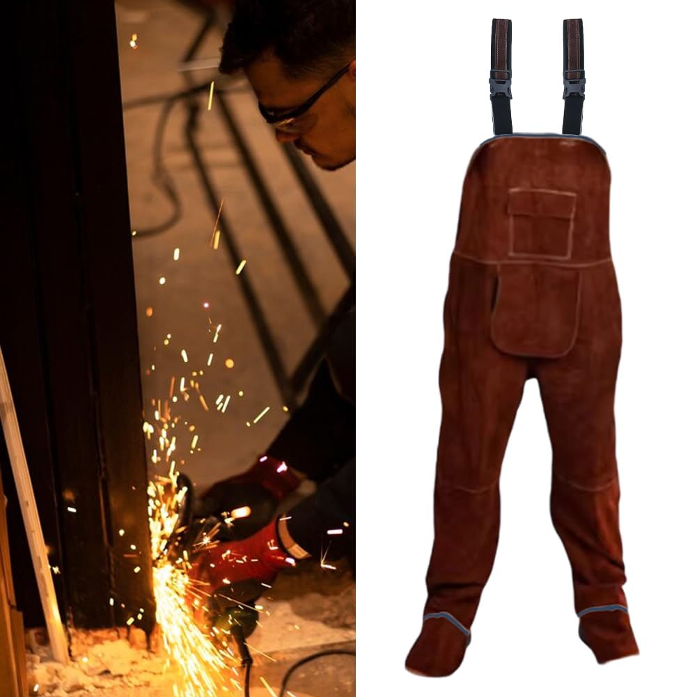 Hrippy Peto De Soldadura Impermeable con Tirantes, Ropa De Trabajo Resistente Desgaste para Hombre, Ideal para Soldadores, Herreros Y Obreros.