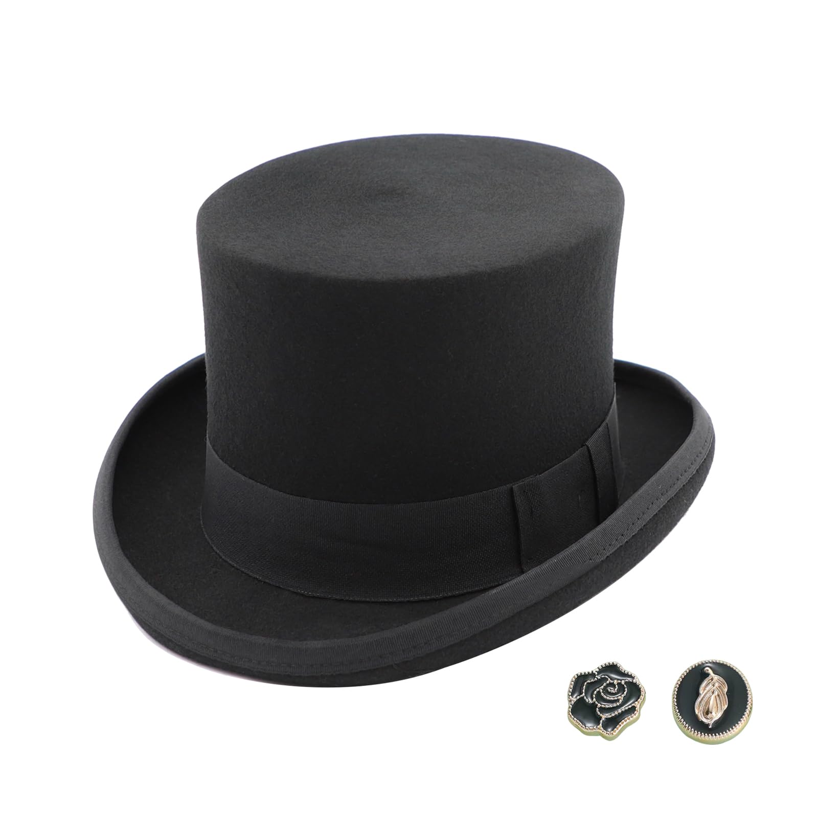 Zylinder Hut Herren Wollfilzhut Bowler Hut Fedora Melone für Damen Filzhut Melonenhut Derby Top Hat für Fasching Cosplay Karneval Halloween