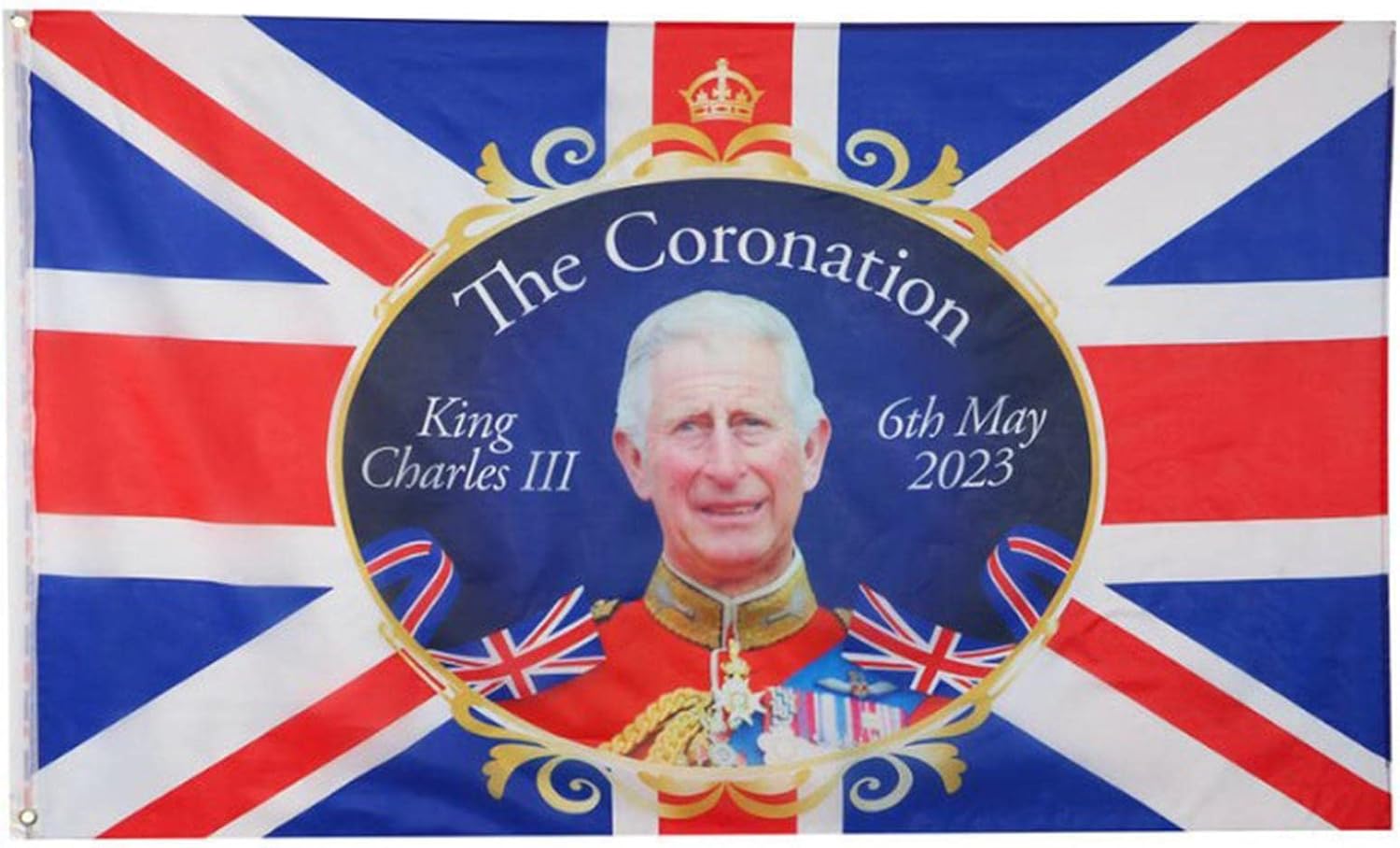 King Charles III Coronation Banner Decorations 5ft X 3ft King Charles