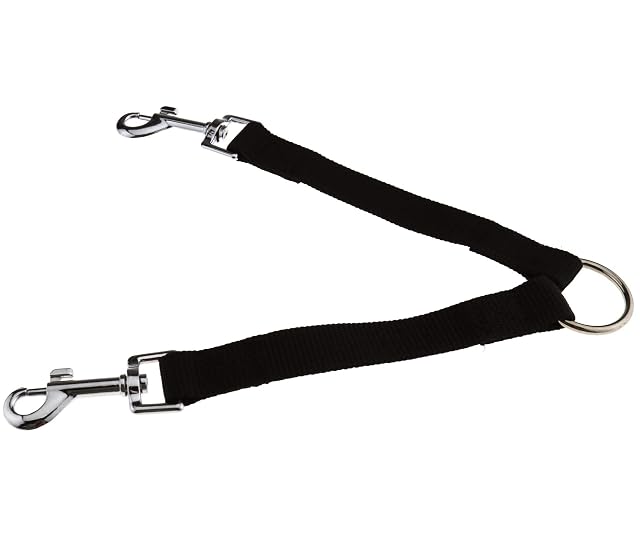 Be In Your Mind Acoplador de correa de doble plomo para perro, 2 perros en 1 correa de nailon, color negro