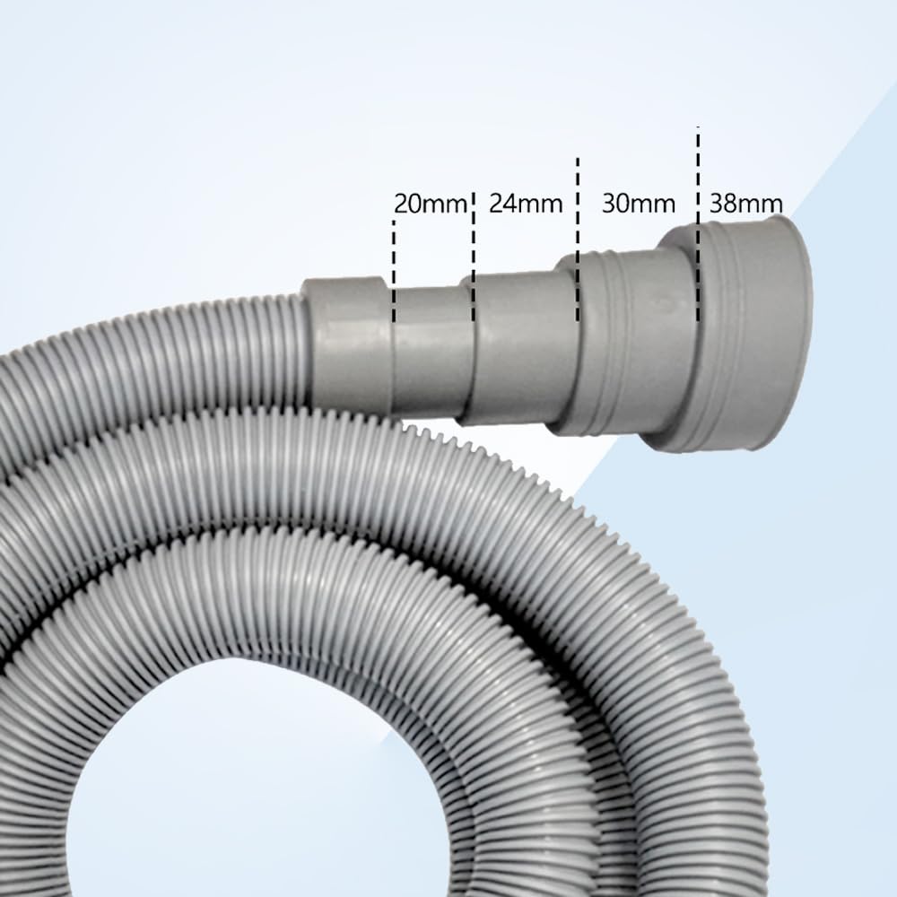 1-teiliges Abflussrohr-Set For Waschmaschine Und Geschirrspüler, Einschließlich Flexiblem Wellrohr, Verlängerungsadapter Und Schlauchklemme(Outlet Hose-3M)
