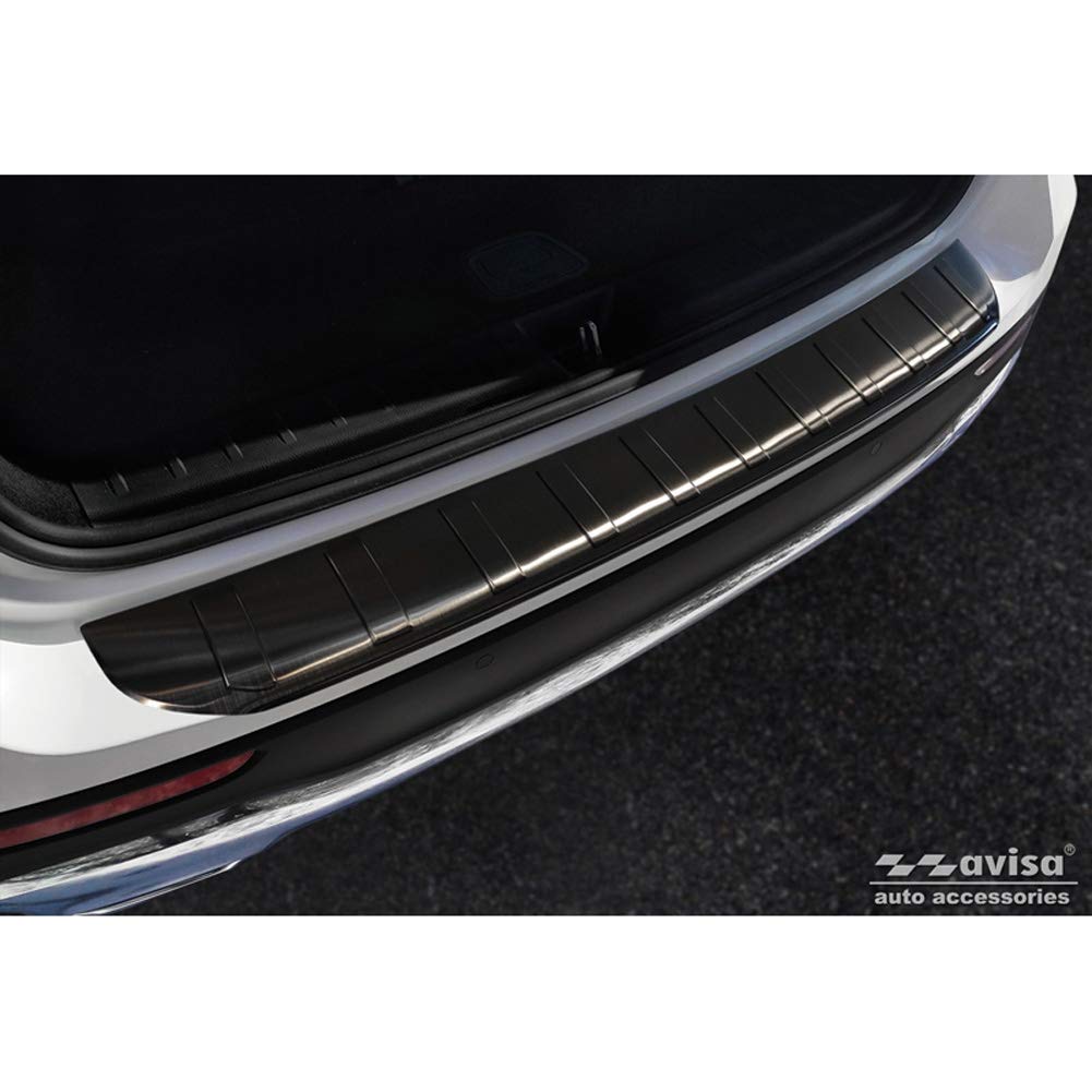 Avisa Protector del Parachoques Trasero Inoxidable Negro Compatible con Mercedes GLB (X247) 2019- 'Ribs'
