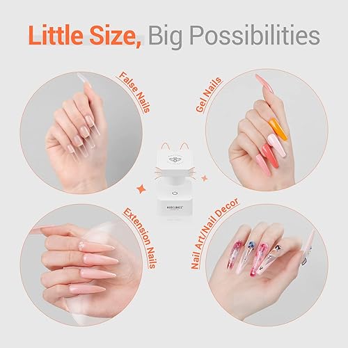 Miniatura 6 de modelones Mini luz UV para uñas de gel, lámpara de uñas UV, luz de uñas con 2 temporizadores para extensión de esmalte de gel de secado rápido