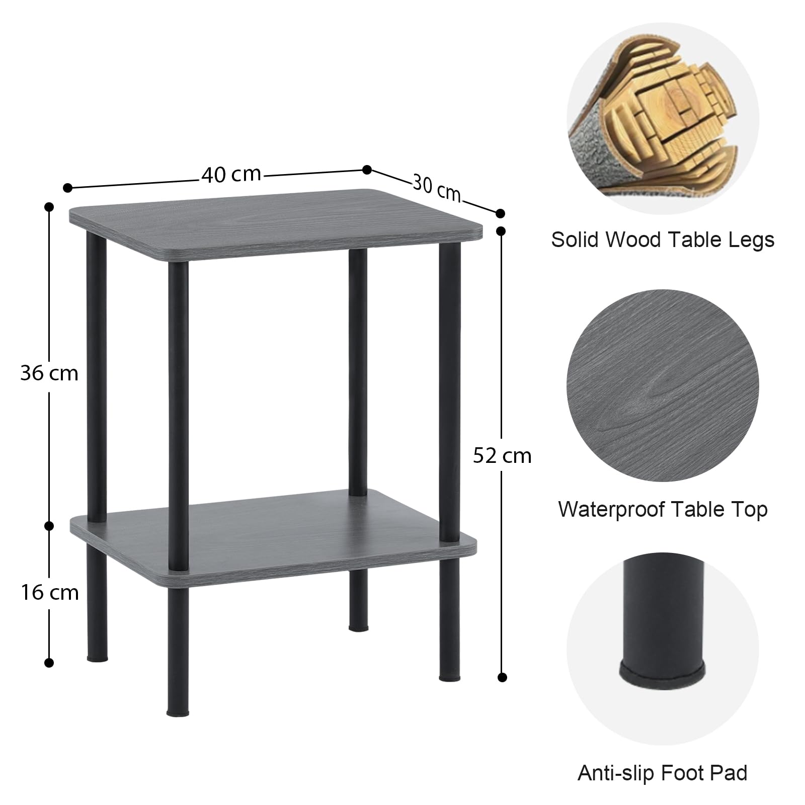 Home & Styling Bijzettafel set - 2-delig - bruin - MDF hout | Leen Bakker