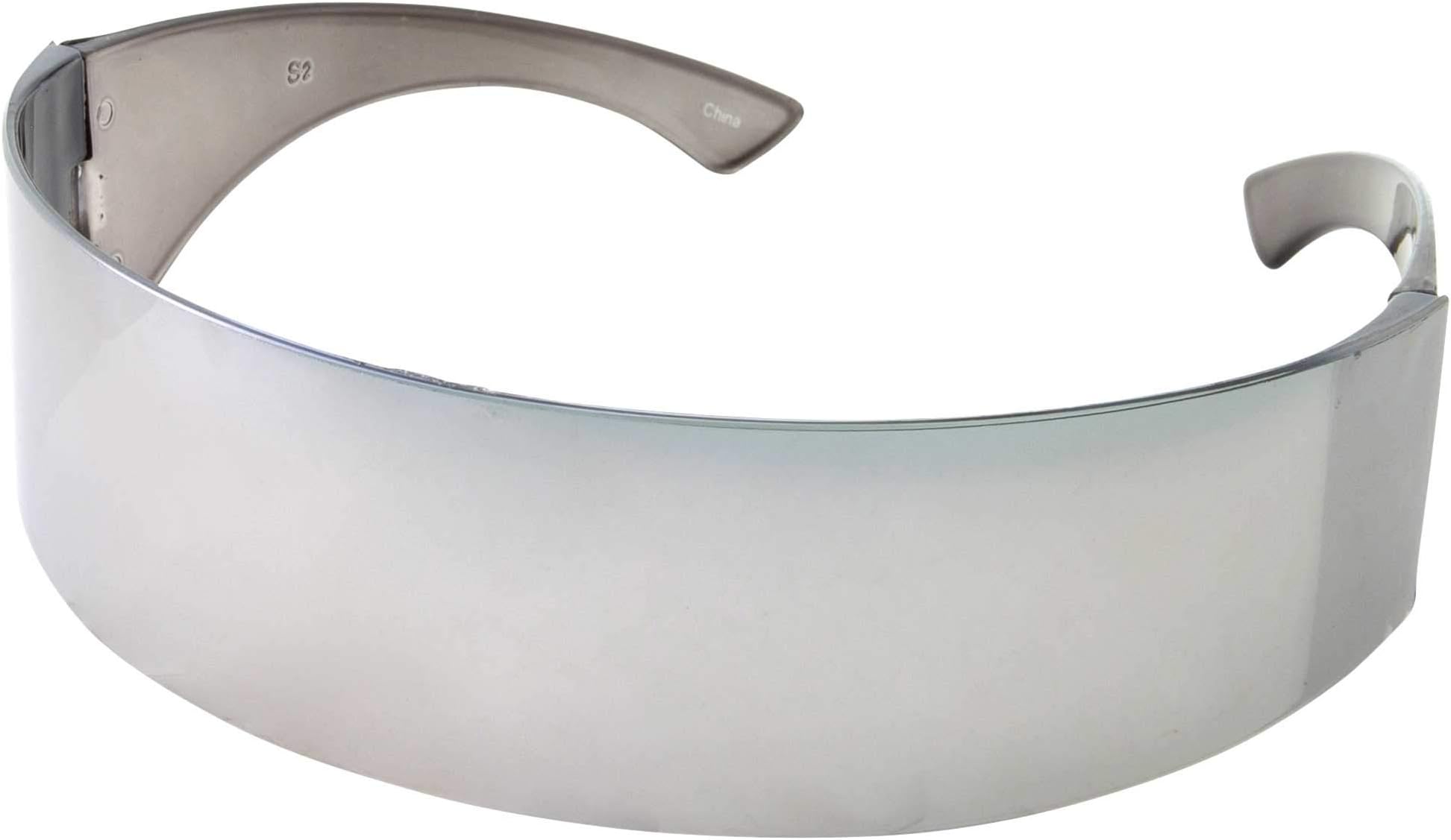 Silver Mirror Futuristic Shield Sunglasses Deal Glasses