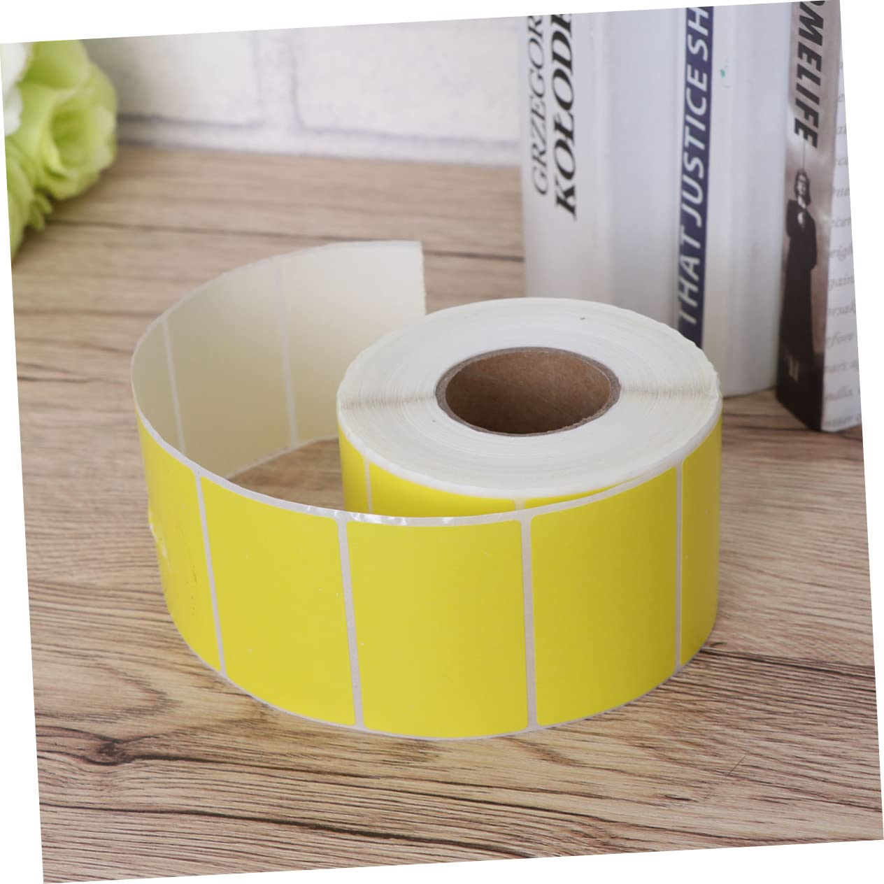 TEHAUX 4stücke Farbenfrohe Thermotransferetiketten Selbstklebende Blanko-aufkleber Für Büro Küche Und Milchtee-shop Gelb Wasserfest Und Beschreibbar