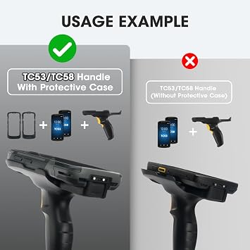 TC53 Protective Case with Trigger Handle for Zebra TC53 TC58 Barcode Scanner Handheld Mobile Computer, Replace TRG-NGTC5-ELEC-01 Sensitive Handle and SG-NGTC5EXO1-01 Rugged Cover