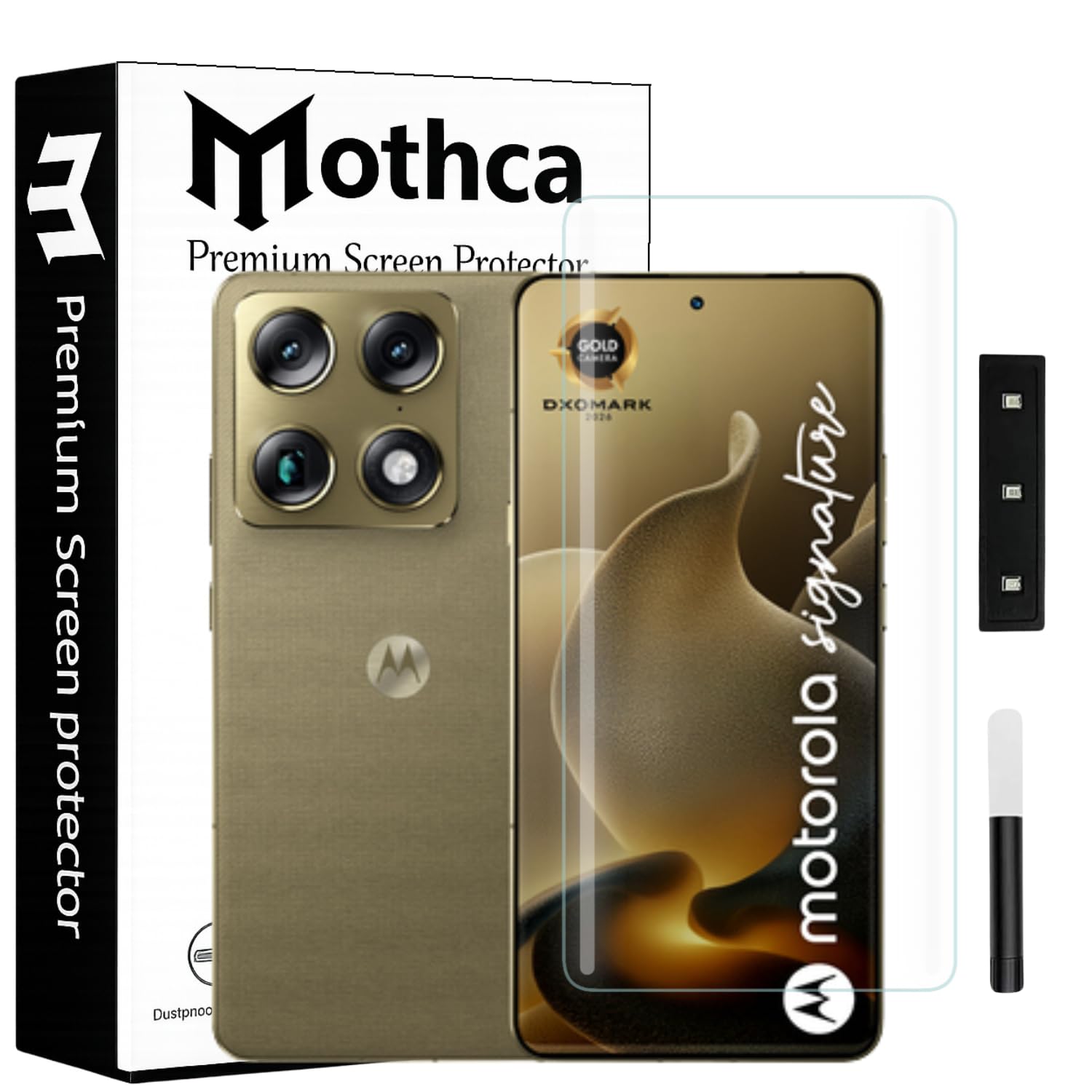 Mothca Premium Curved UV Tempered Glass Screen Protector for Motorola Signature | HD Clear | Full Screen Coverage (Pack of 1)-picture-32