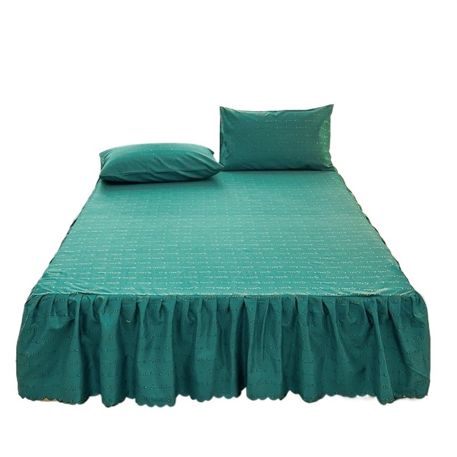 EJvkrbtx Ruffle Wrap Bedspread Bed Skirt Set With Pillowcase 3pcs Multiple Sizes(18,180x200cmx30cm 3pcs)