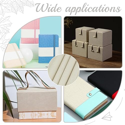 Vista 38 de OLYCRAFT 39.4 x 16.9 pulgadas, tela de imitación de cuero verde oliva para encuadernar libros, superficie de terciopelo con respaldo de papel, tela