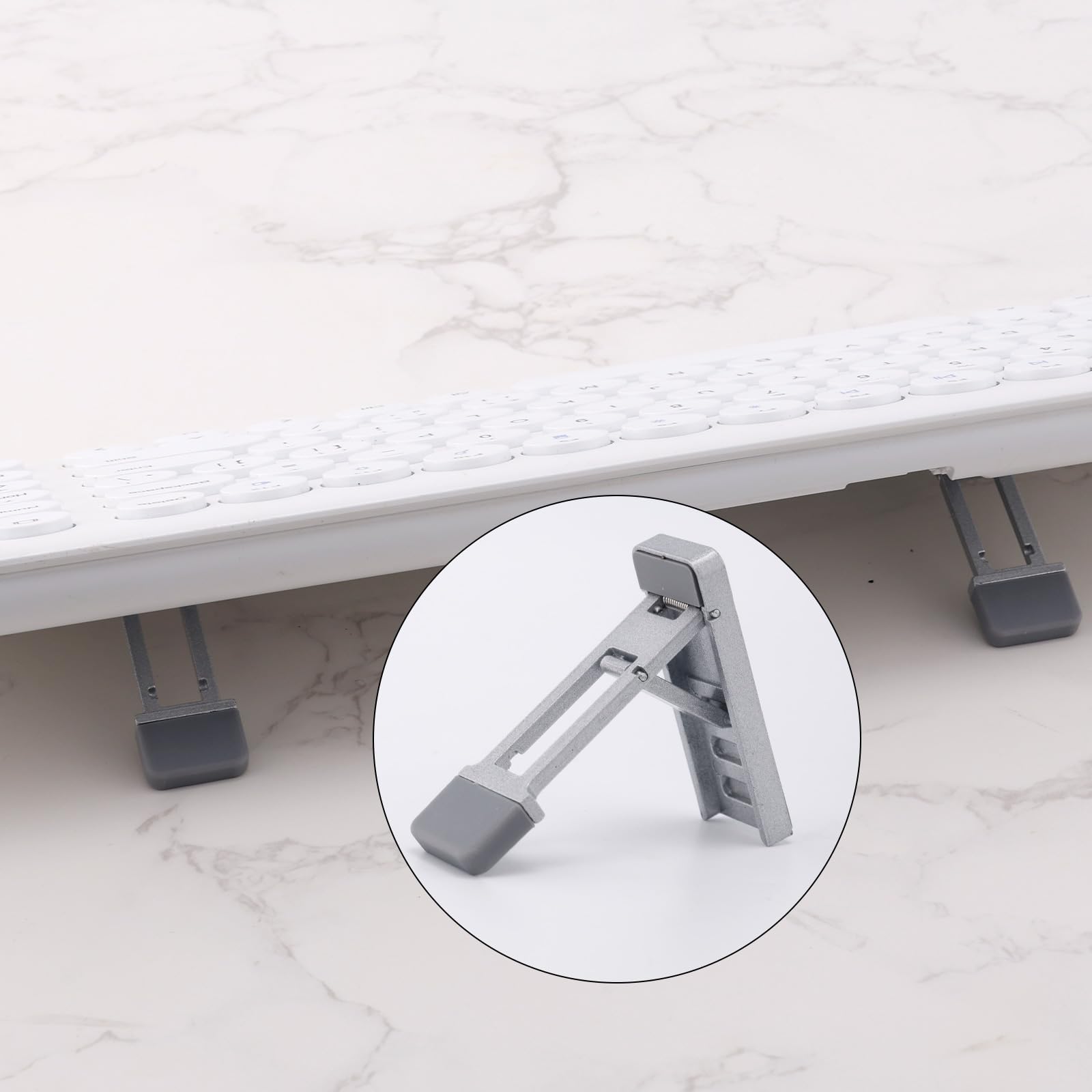 Supporto Regolabile Per Laptop E Tastiera - 2 Pezzi In Alluminio E Silicone - Pieghevole, 3 Angolazioni (1,9/4,1/5 Cm) - Per Ufficio E Viaggio