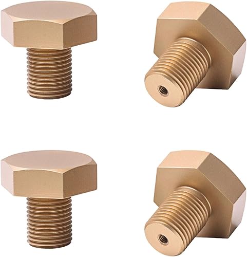 Miniatura 1 de TKGKHK 6 pomos hexagonales sólidos para gabinete, manija de gabinete de aluminio mate, tiradores de cajón de armario de cocina, cajón de baño,