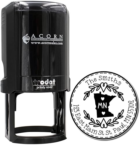 Miniatura 186 de Round State Love - Sello de dirección de devolución para Texas, uso con almohadilla de sello, mango de madera, sello de dirección de Texas