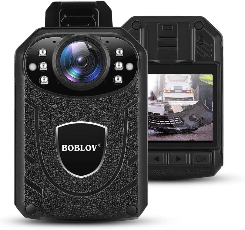 BOBLOV KJ21 Cámara desgastada por el cuerpo, grabadora de video 1296P, 256 GB máximo, batería de 2850 mAh para grabación de video de 11 horas con