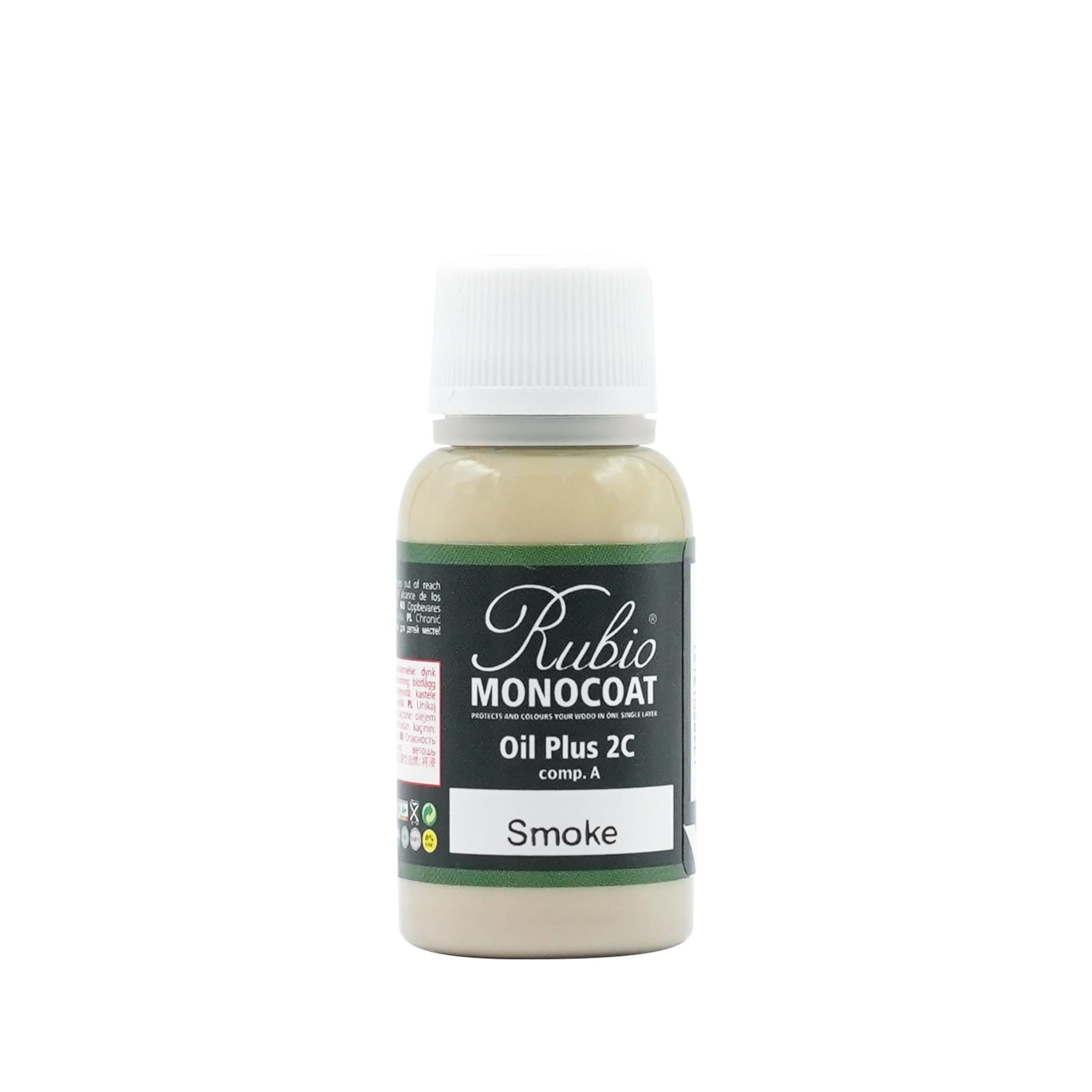 Rubio Monocoat Wood Oil 0.8 m² - Smoke | Oil Plus 2C | Quick-Dry, Eco-Friendly Linseed Wood for Indoor Use | Preserver | 20 ml (Sample)