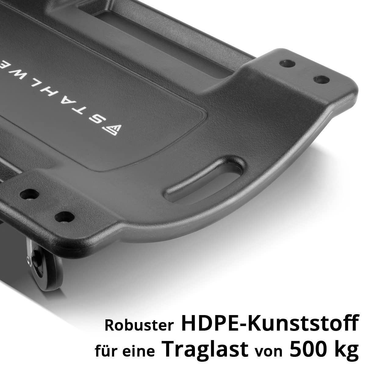 STAHLWERK XXL Kfz-Rollbrett RC-40 ST mit 500 kg Tragfähigkeit und 6 beweglichen Rollen, ergonomisches Montagerollbrett | Montageliege | Werkstattrollbrett | Werkstattliege aus robustem Kunststoff