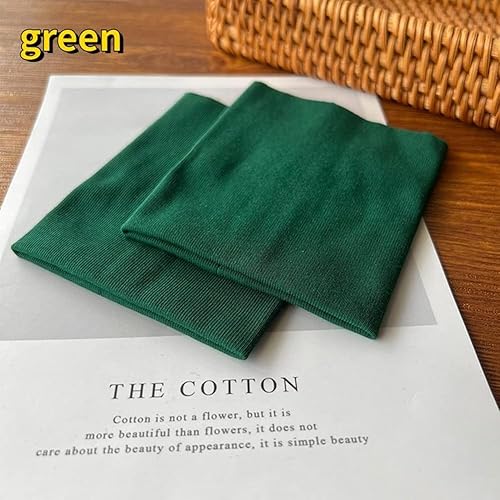 Miniatura 8 de GNSN 1 par de tela de algodón elástico de punto fino acanalado para camisas, tops coser, bricolaje (azul claro, 1 par)