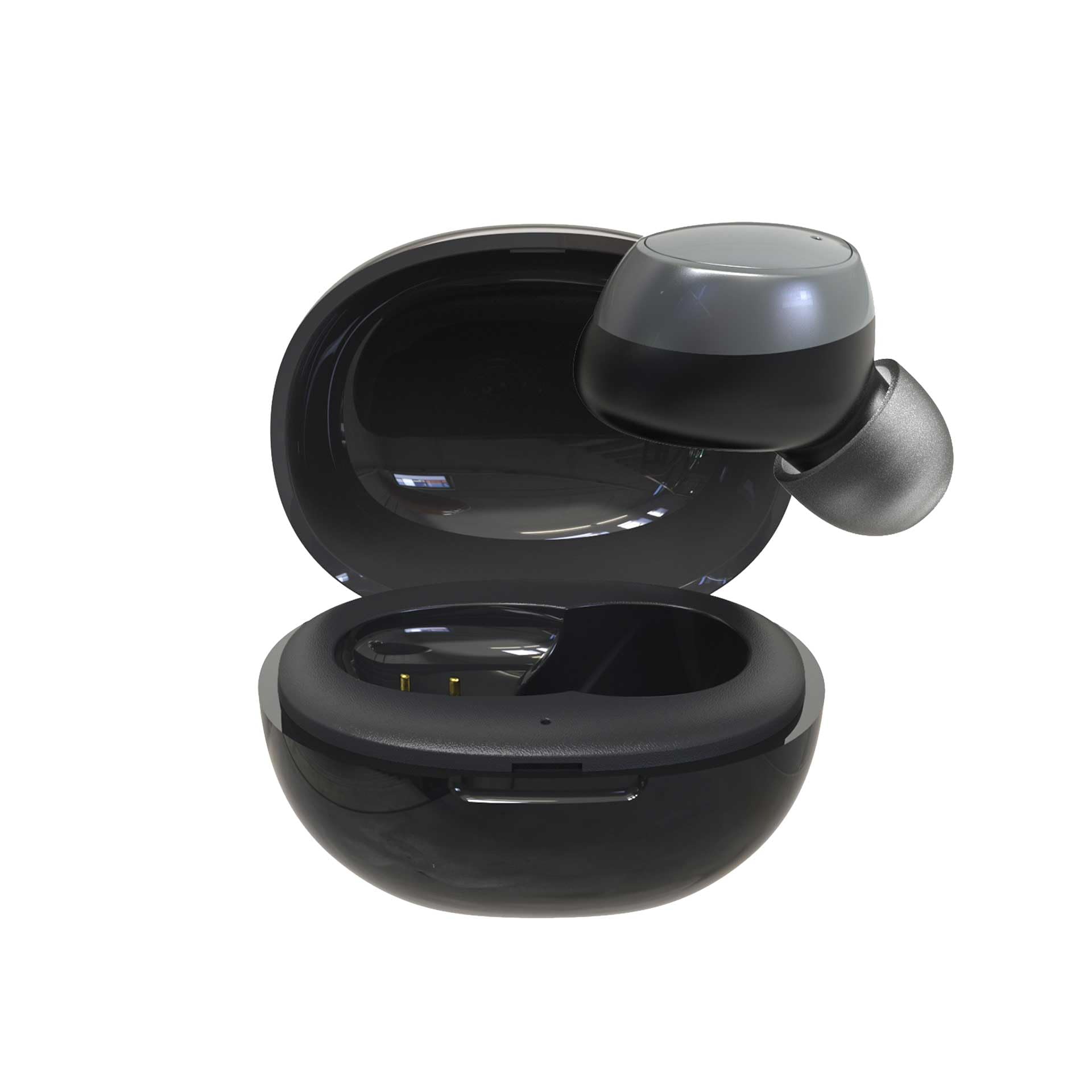 Auriculares con Mejora de Calidad de Audio: Aumentan la claridad de la Voz Humana, reducen el Ruido Ambiental y la Estuche Carga los Auriculares(Negro)