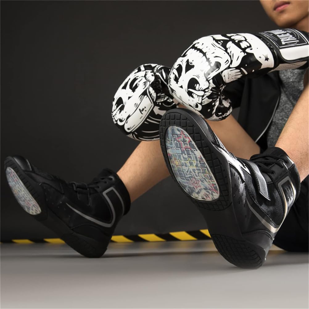 Scarpe da Allenamento da Boxe Unisex, Sneakers Leggere da Fitness per Wrestling, Stivali da Kickboxing con Lacci per Un Buon Movimento e Supporto
