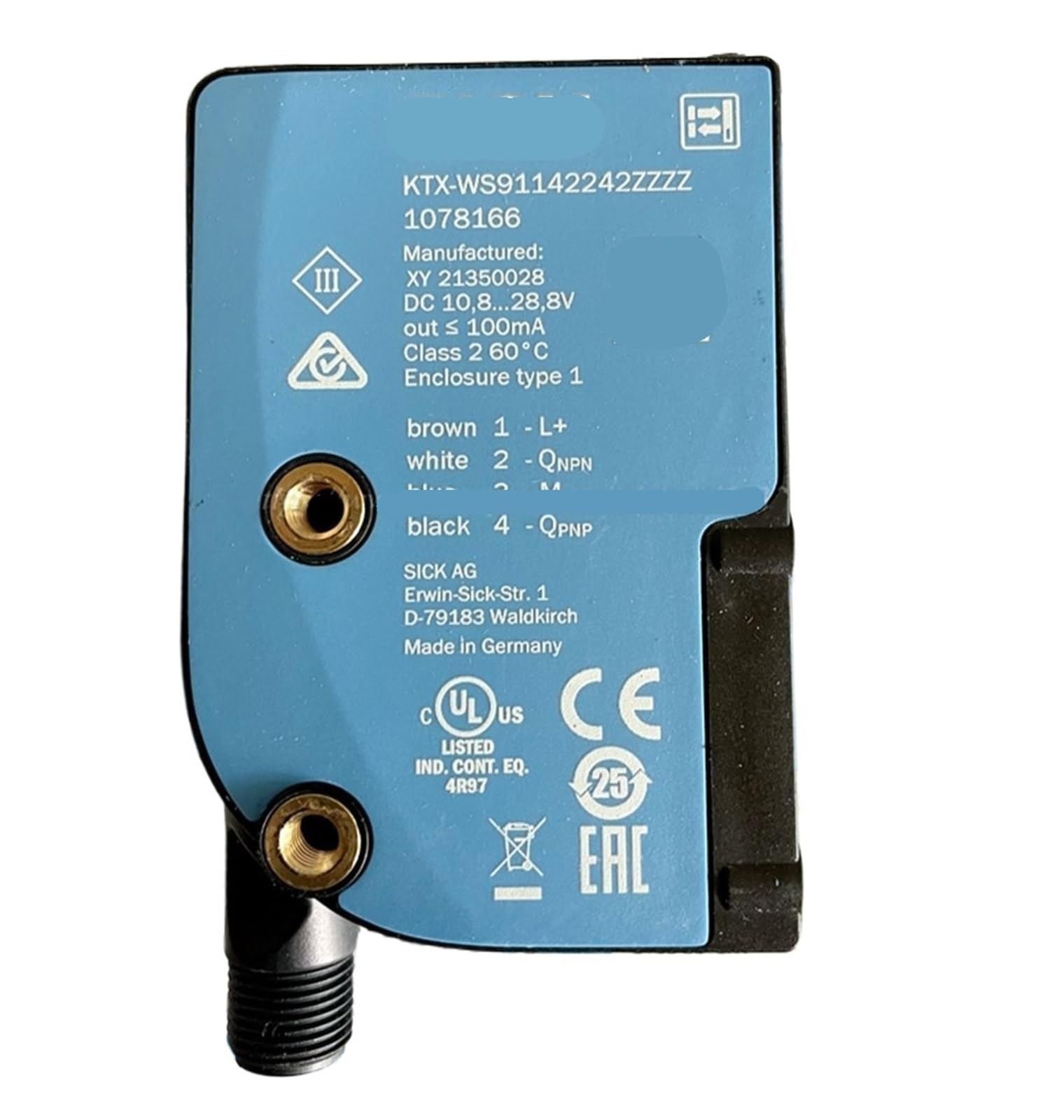 Capteur photoélectrique KTX-WS91142242ZZZZ haute précision pour repérage de contrastes