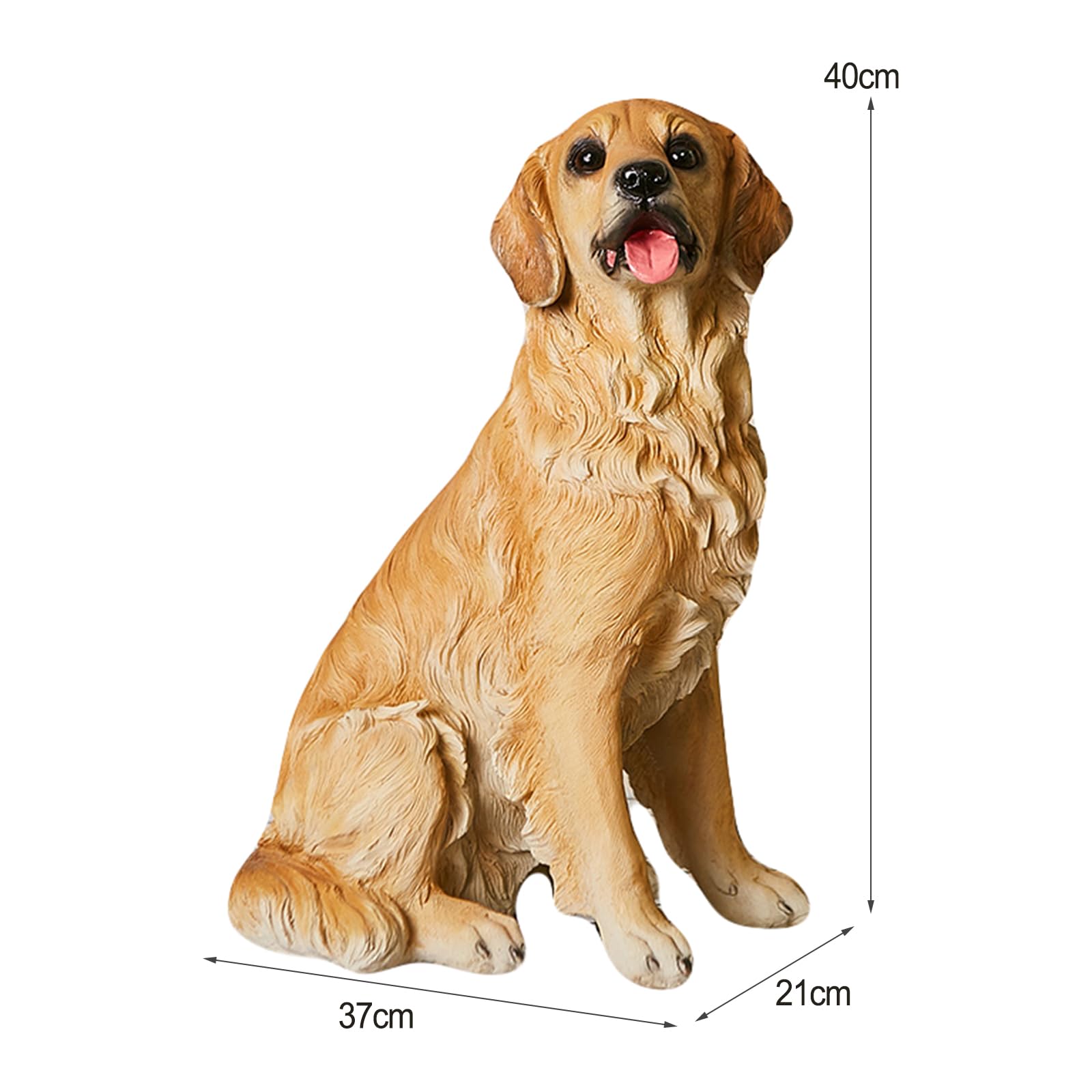 Dekoracja ogrodowa, realistyczna figurka psa, model rzeźby Golden Retriever, realistyczna żywiczna statua psa, dekoracja domu, B(A