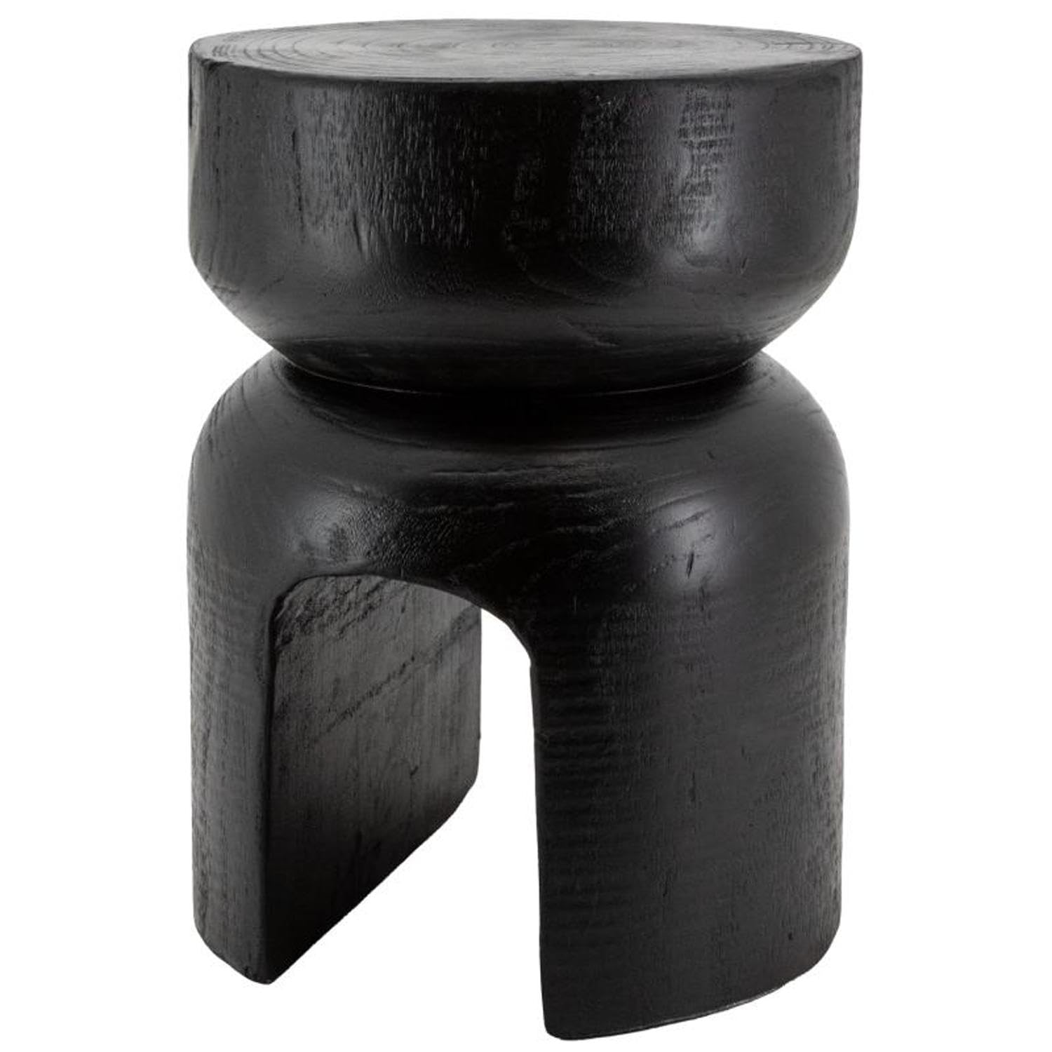 Tabouret molaire noir Aubry Gaspard en bois ideal pour cuisine et salon
