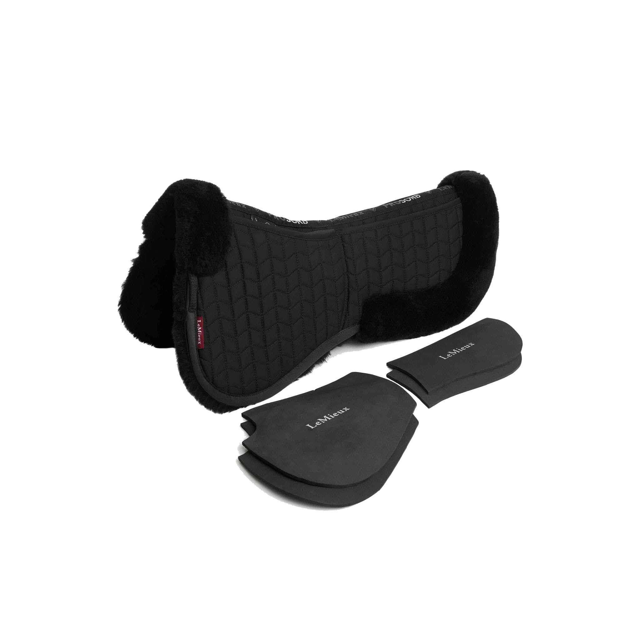 LeMieux Merino+ ProSorb 2 Pocket Half Pad - Black/Black Medium