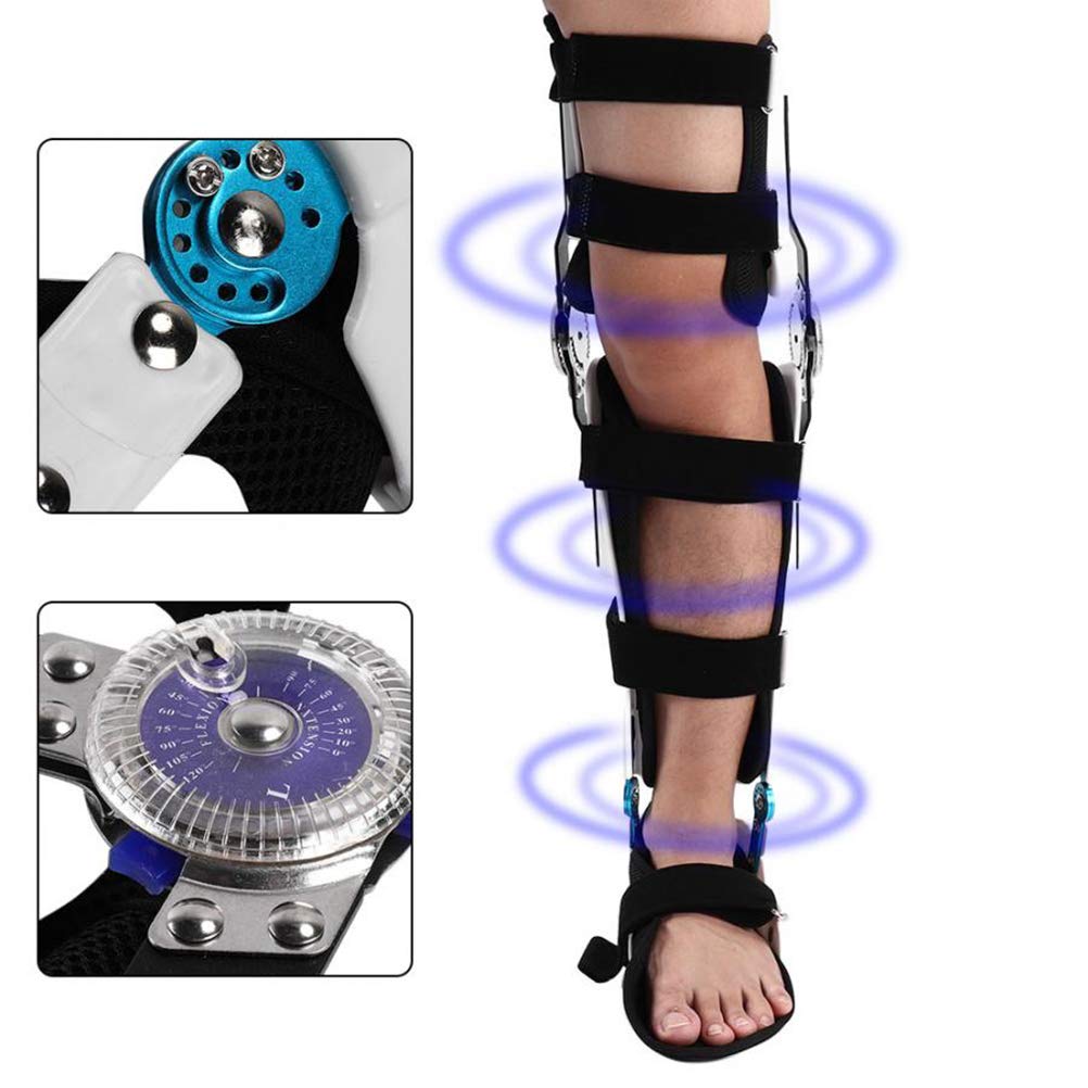 Rodillera fija ajustable para la articulación de la rodilla, rodillera postoperatoria con bisagras, ortesis transpirable para muslo, rodilla, tobillo, soporte para pie, soporte de compresión para pr
