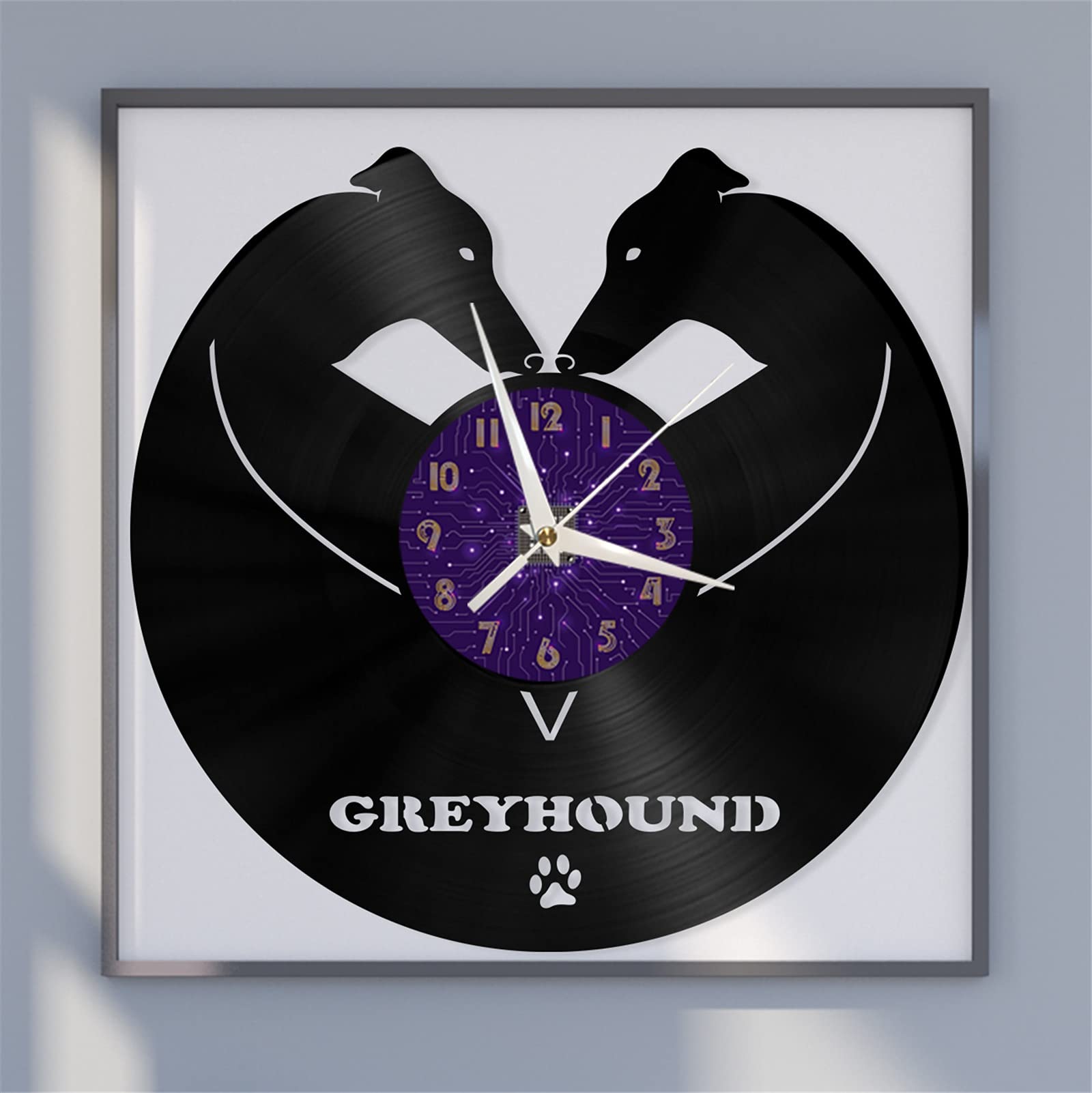 VCS Greyhound dogs theme Vinyl Record vintage Wall Clock for Kitchen(P)