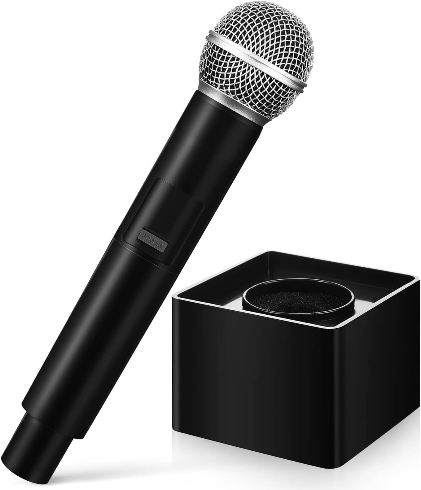 Milisten Fake Microphone Prop with Microphone Flag Station