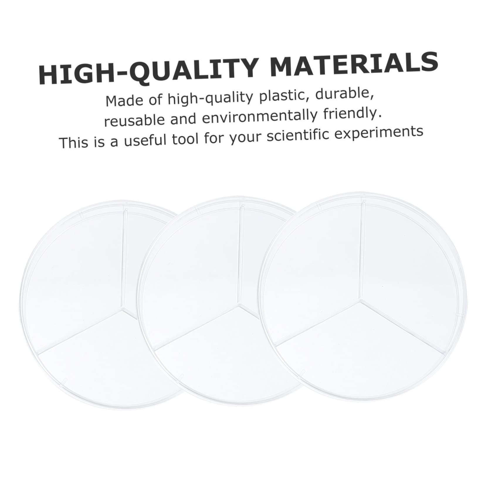 30 Piezas plato de cultivo celular pequeña placa de Petri placa petri dividida placas de agar placas petri placas de petri de plastico placa de petri de tres compartimentos PD