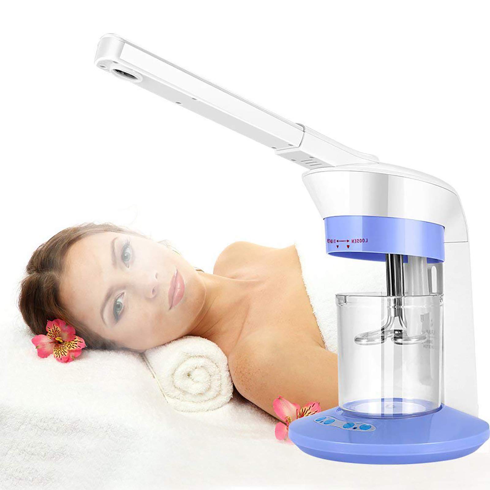 Vaporizzatore facciale nano ionico - Vapore caldo spray e vapori di ozono Vaporizzatori multifunzione Umidificatore per la cura della pelle Macchina per la cura della bellezza, per uso domestico Sal