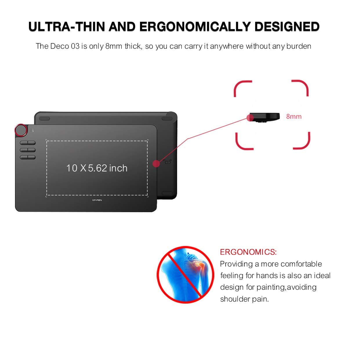 XPPEN Deco 03 Graphics Drawing Tablet, Wireless Digital Tablet with 6