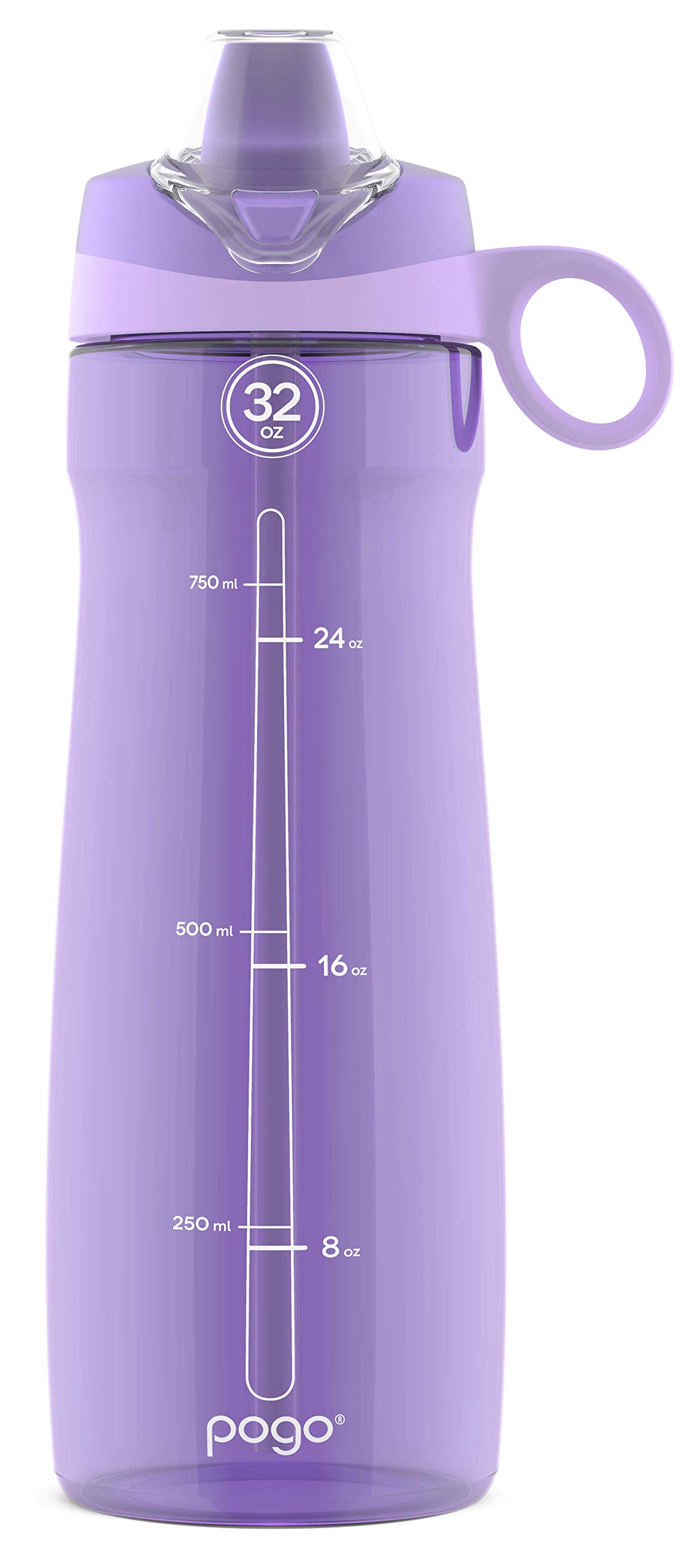 pogoBPA-Free Tritan Plastic Water Bottle with Soft Straw, 32 Oz, Lilac