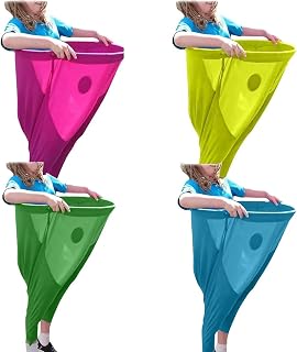 Genérico Juego De Patio Pantalones De Abuelita (4 Sets), De Sacos De Papas para Niños, Divertido Juego De Juegos con Pantalones Elásticos Gigantes Y 2 Pelotas Saltarinas para Festivales Escolares,