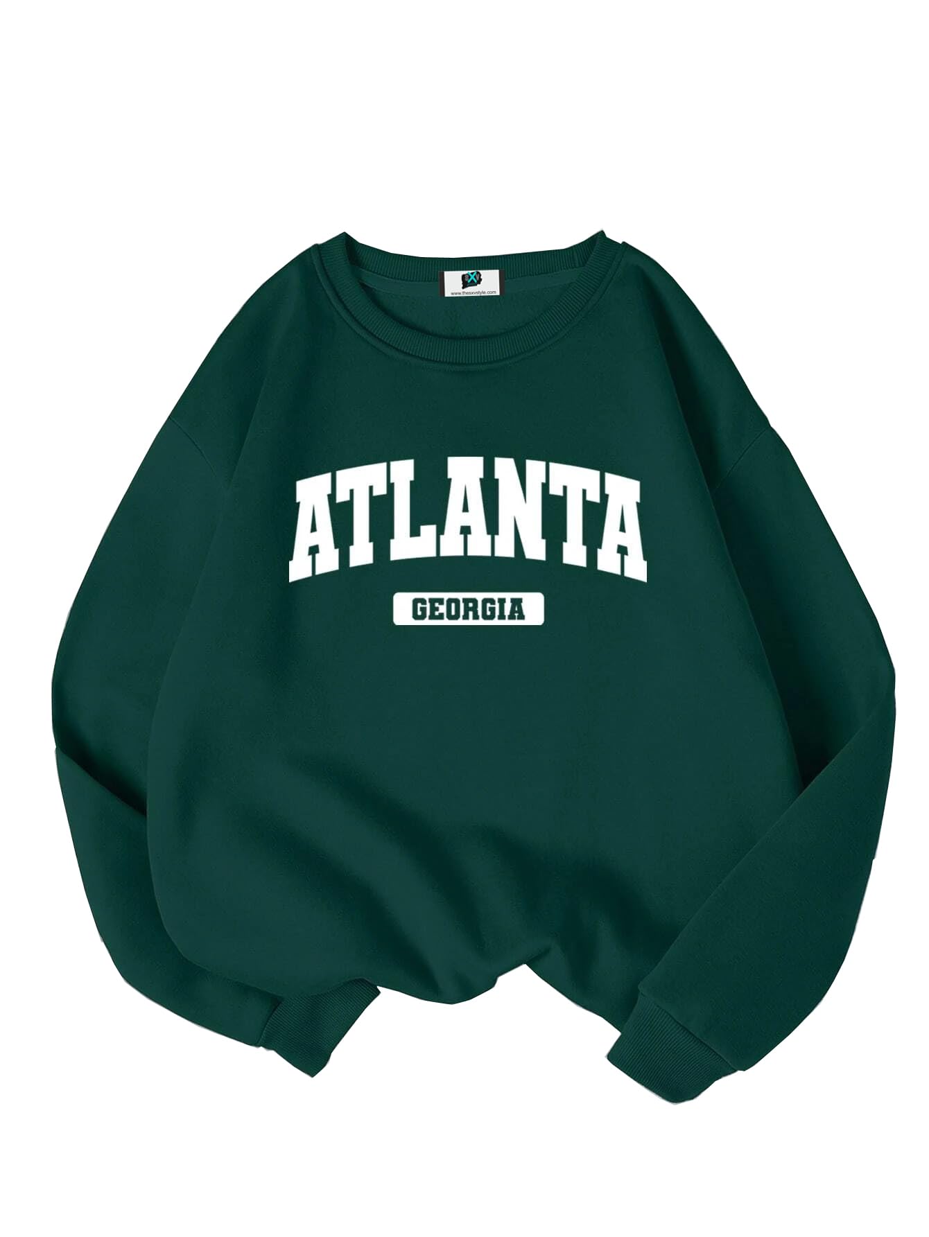 sxv style SXV 'Atlanta Georgia’ Printed Cool Aesthetic Drop Shoulder Oversized Baggy Sweatshirt-picture-11