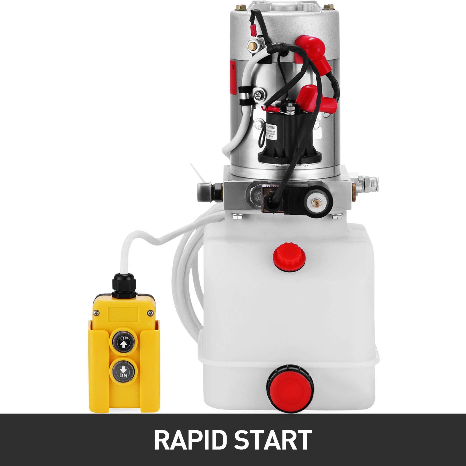 VEVOR Bomba Hidráulica 4L Bomba Hidráuli Eléctrica 2850R / MIN Bomba Hidráulica de Acción DC 12V Bomba Hidráulica con Tanque de Combustible 1.6-3KW Bomba Hidráulica de Acción Simple 1500 PS