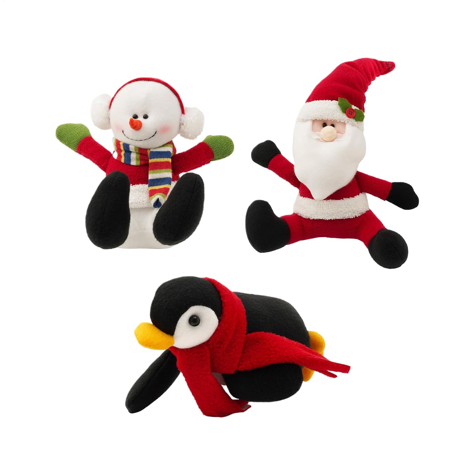Escalier de Noël en Peluche douceur lot de 3 figurines de fête pour déco de table