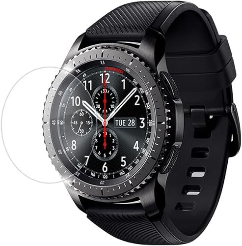 Protector de pantalla de vidrio templado de dureza 9H transparente antiarañazos de alta definición compatible con Verizon Samsung Gear S3 Frontier