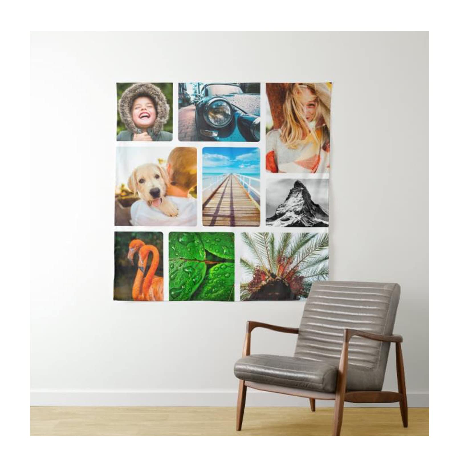 jinfu Make Your Own Christmas Family Photo Collage Backdrop?Personalized Backdrop,Custom Background Backdrop for Birthday Christmas Halloween New Year Valentines Mothers (150x200cm)