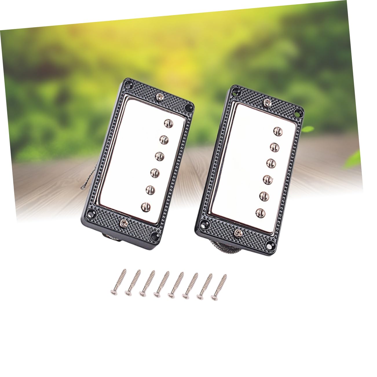 Set di 2 Pickup per Chitarra Elettrica in Lega, con Viti | Pickup per Chitarra Elettrica Humbucker, Nero, Microfonicità Ridotta e Cerato, per Ponte e Manico
