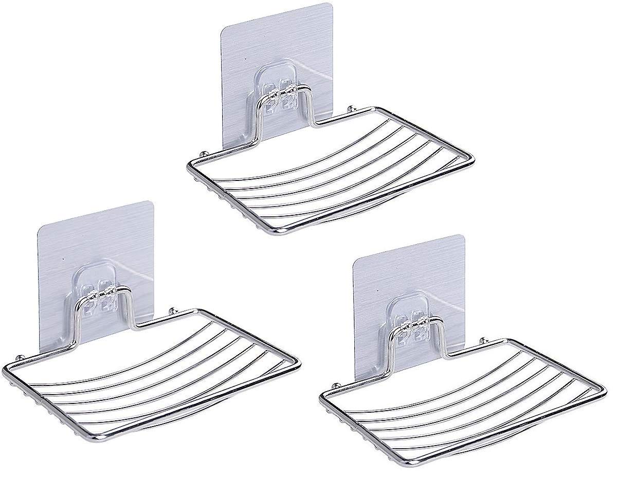 EAYIRA Soap Dish for Shower Bar Soap Holder Kitchen Sponge Holder Wall Stainless Steel Soap Tray No Drilling 3 Pcs (B092LJ29D7) Amazon Price History, Amazon Price Tracker