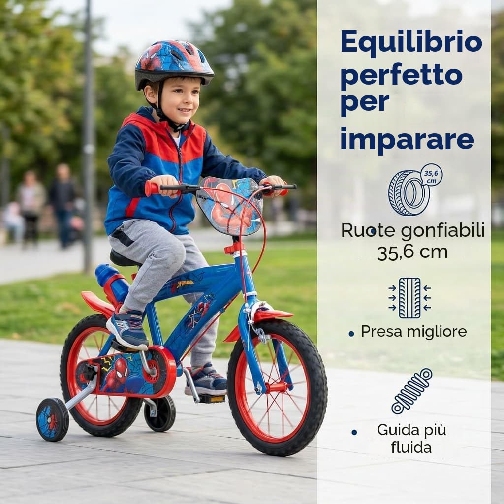 TOIMSA Huffy Bicicletta 14" Spiderman 4/6 Anni